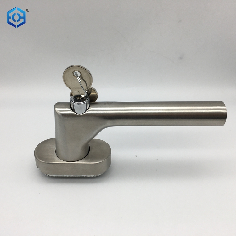 L Shape Stainless Steel Satin Finished Window Handle with Lock
