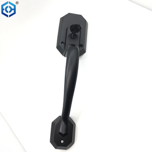 Black Front Door Lock Set Satin Nickel Exterior Door Handle without Cylinder Deadbolt
