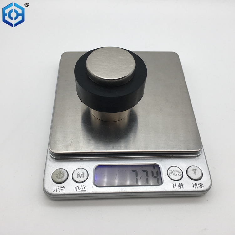 Silver Finish Aluminum Door Stop Flat Top Floor Mounted Door Stopper