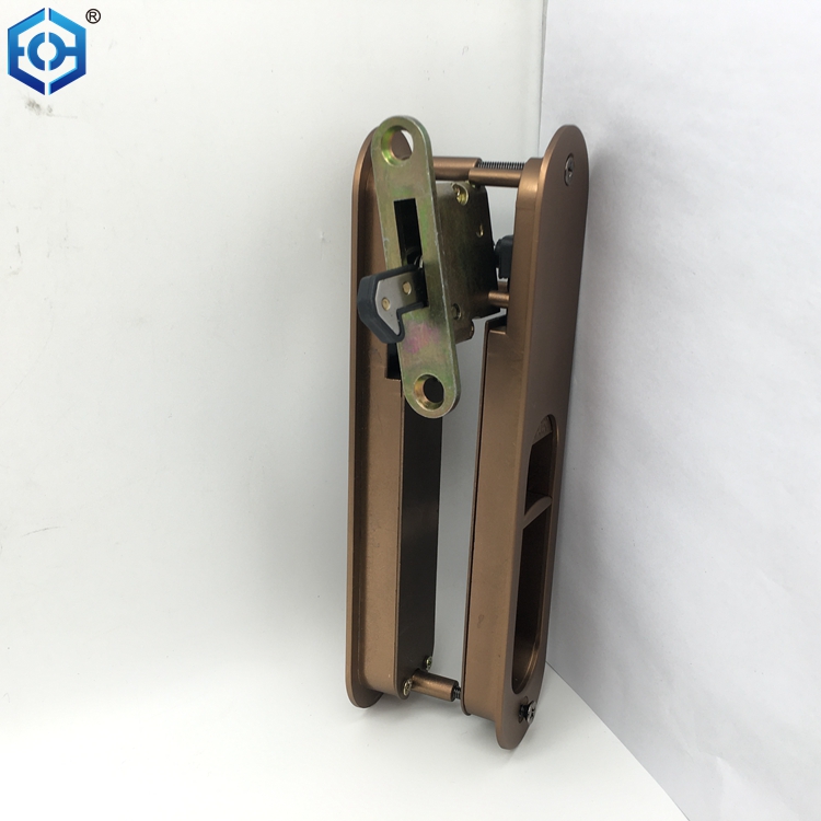 Brown Zinc Alloy Pocket Door Lock with Indicator for Bathroom Door