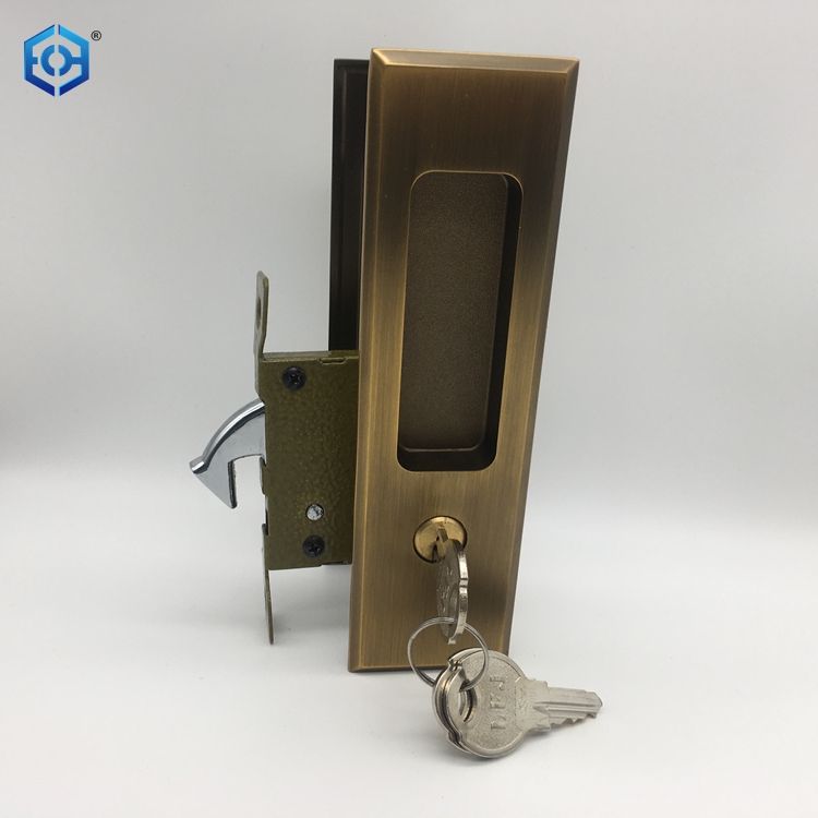 Antique Brass Zinc Alloy Patio Sliding Door Handle Lock