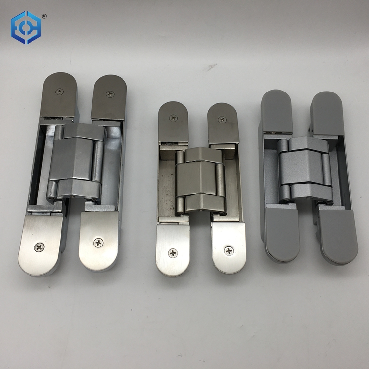 3D Adjustable Concealed Hinge for 60kg Load Capacity Door Invisible Hinge Zinc Alloy 180 Degree Opening Hinge Manufacturer