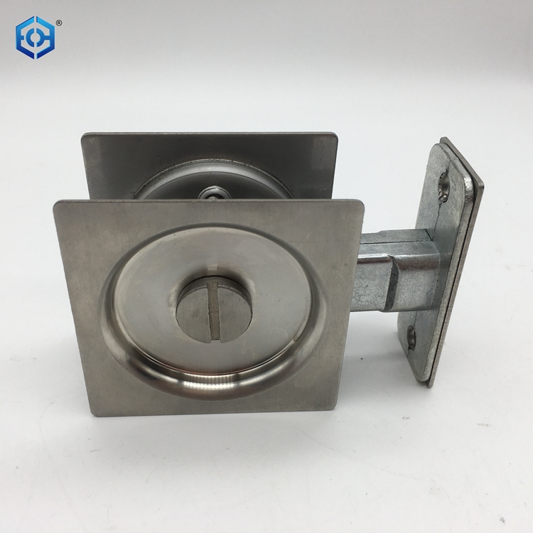 Square Stainless Steel 304 Sliding Bedroom Door Pocket Lock