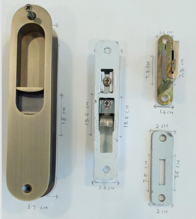 Brown Zinc Alloy Pocket Door Lock with Indicator for Bathroom Door