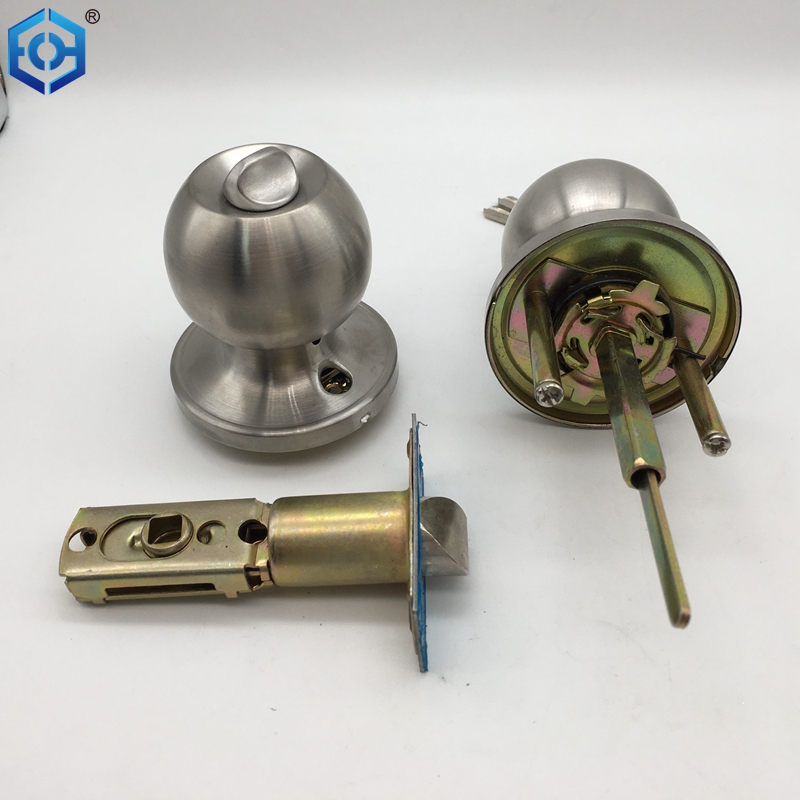 Satin Nickel Stainless Steel 201 Bathroom Door Knob Lock with Privacy