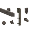 Double Track Bypass Sliding Barn Door Hardware Kit for Two Doors 