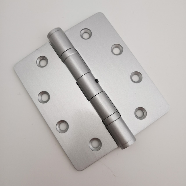 4-1/2 In. X 4 in. Singapore style Satin silver Radius Security Door Hinge