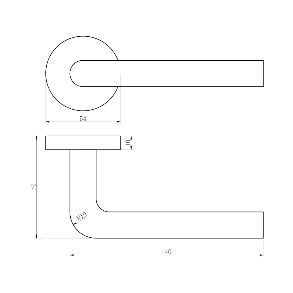 Door Hardware Interior Door Handle Finish White stainless steel tube door handle