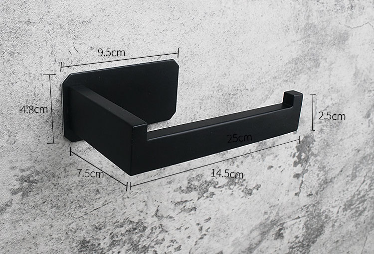 black stainless steel 304 Toilet Paper Holder 3M best toilet paper
