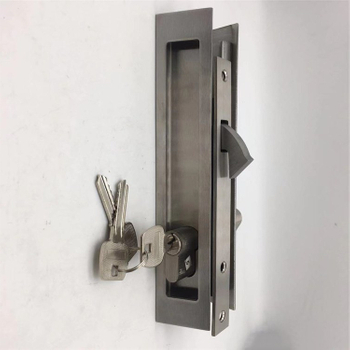 SSS Sliding Door Lock Flush Handle Finger Pull Set Kitchen Bathroom Cabinet Locker with Keys