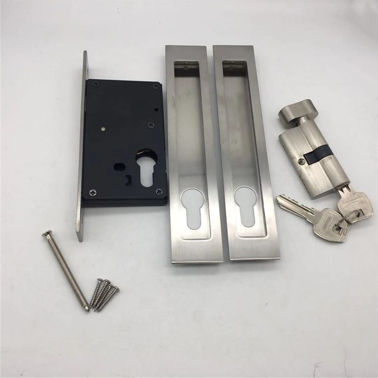 Stainless Steel Sliding Door Locks Invisible Door Lock with 3 Keys Slide Door Locks