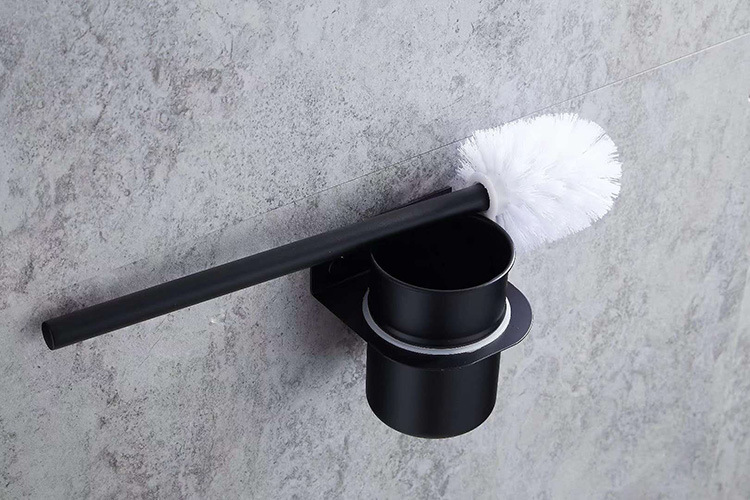 Bathroom Stainless Steel Toilet Brush Holder Set Wall Mounted Nickel Brushed