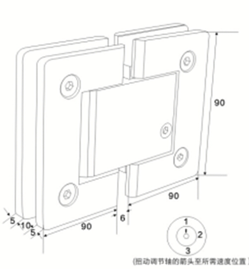 stainless steel 180 degree double side hydraulic solf closed frameless