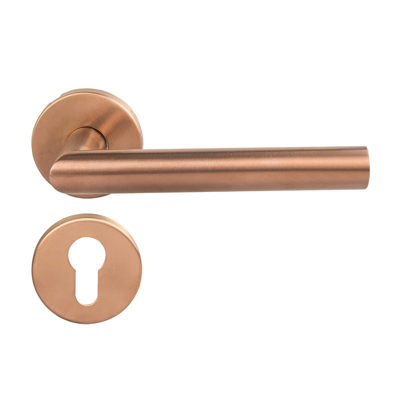 rose gold or copper New Security Stainless Steel Tube Door Pull Lever Handle 