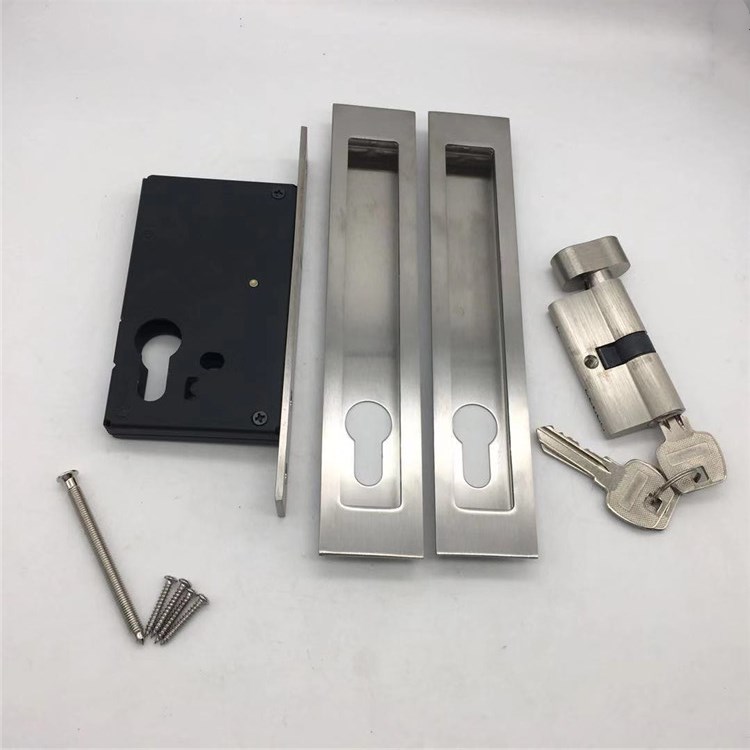 Stainless Steel Sliding Door Locks Invisible Door Lock with 3 Keys Slide Door Locks